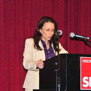 SPD Generalsekretärin Yasmin Fahimi bei Ihrer Rede