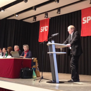 Schabedoth bei seiner Rede auf der Wahlkreiskonferenz in Neu-Anspach